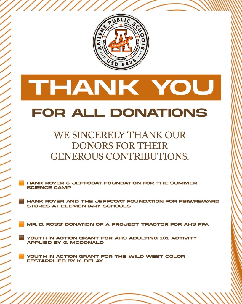 Thank you donors