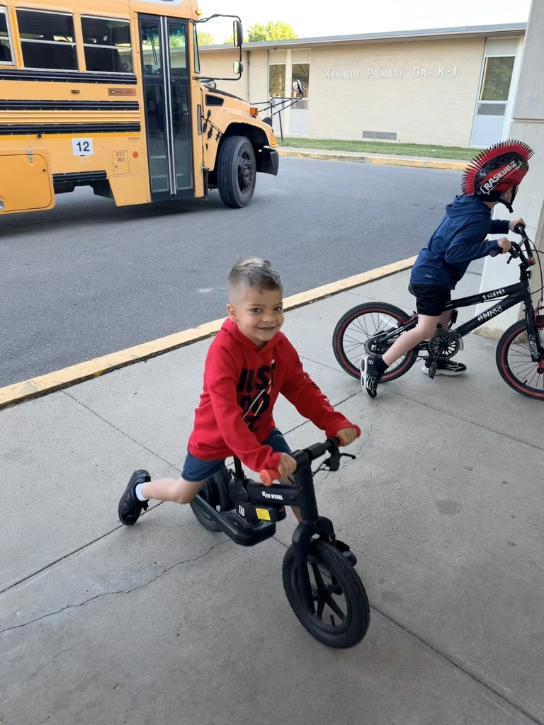 Some students on their bikes.
