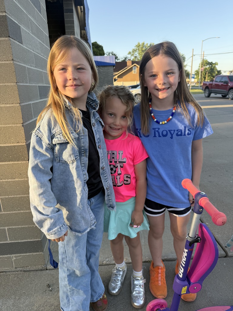 Students posing together at the start of the Walk & Roll to school event.
