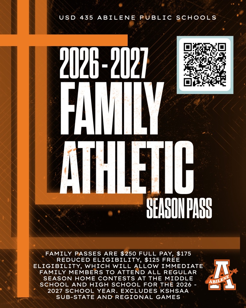2026 - 2027 Family Athletic Passes are available to purchase. Click here https://forms.cloud.microsoft/r/diTVzhwGhu    or scan  QR CODE