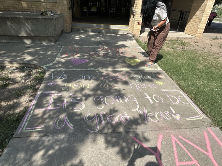 Sidewalk chalk welcome