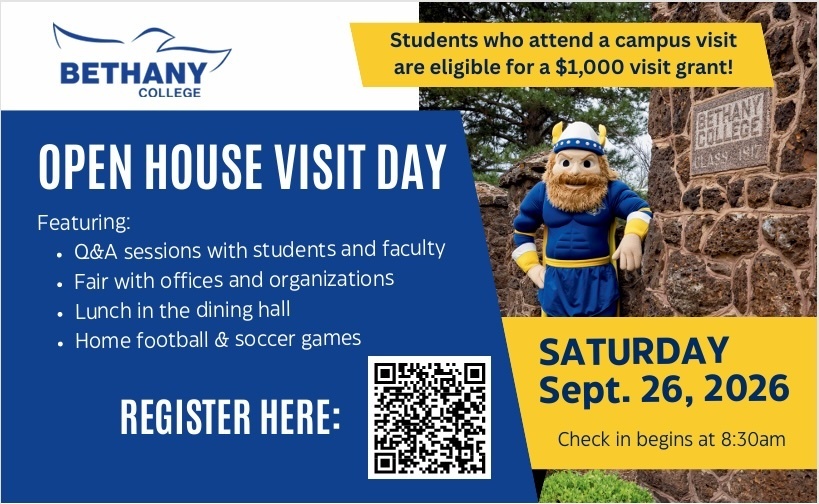 Bethany College Open House flier