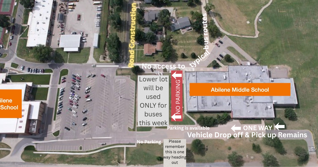 Map of AMS bus routes and drop-off/pick-up during construction