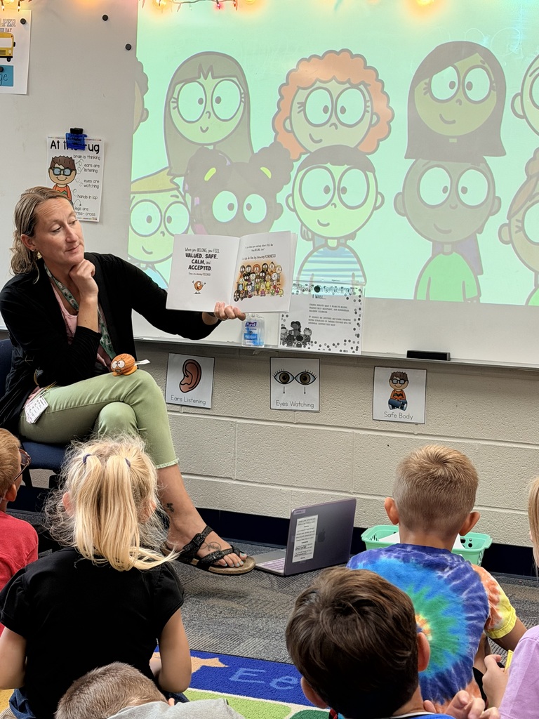 Mrs. Davies leading her character education lesson.