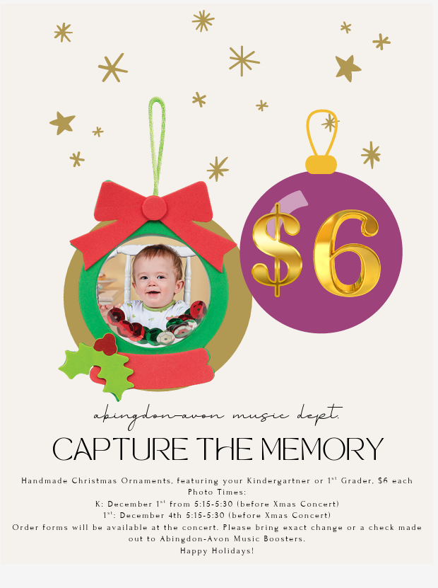 Ornament fundraiser for Kindergarten and 1st Grade. 