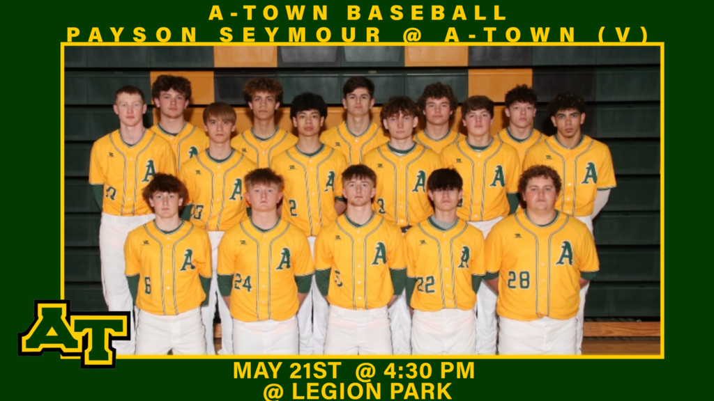 🌪️ A-Town Tornadoes Baseball is back in action today as they take on Payson-Seymour! ⚾ 📍 Legion Park ⏰ First pitch: 4:30 PM Come out and cheer on the Tornadoes! #ATownTornadoes #TornadoPride