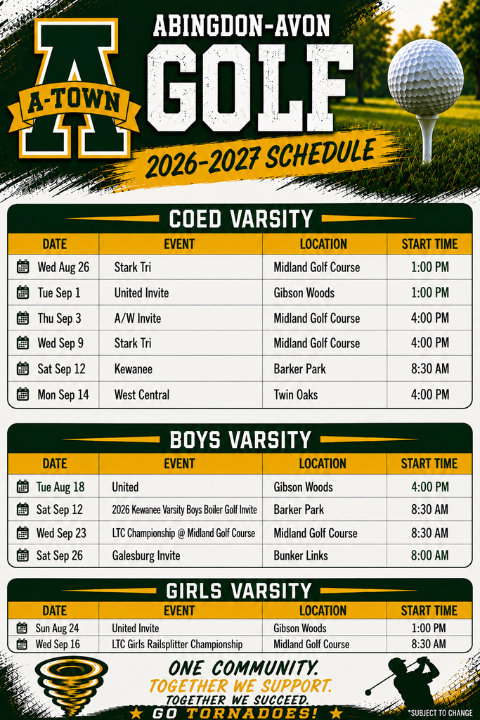 Golf Schedule