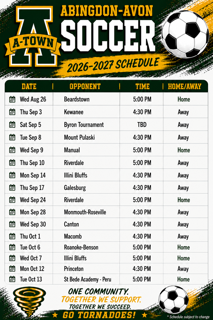Soccer schedule