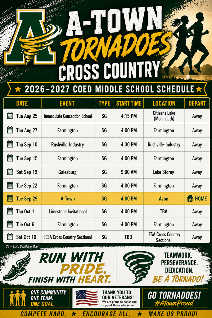 Middle School Cross country schedule