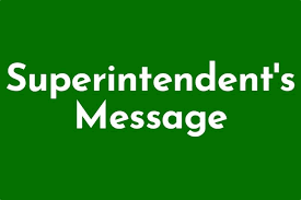 Superintendent's Message