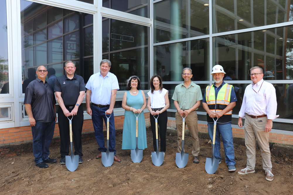 Representatives break ground on the Ash Carter Courtyard