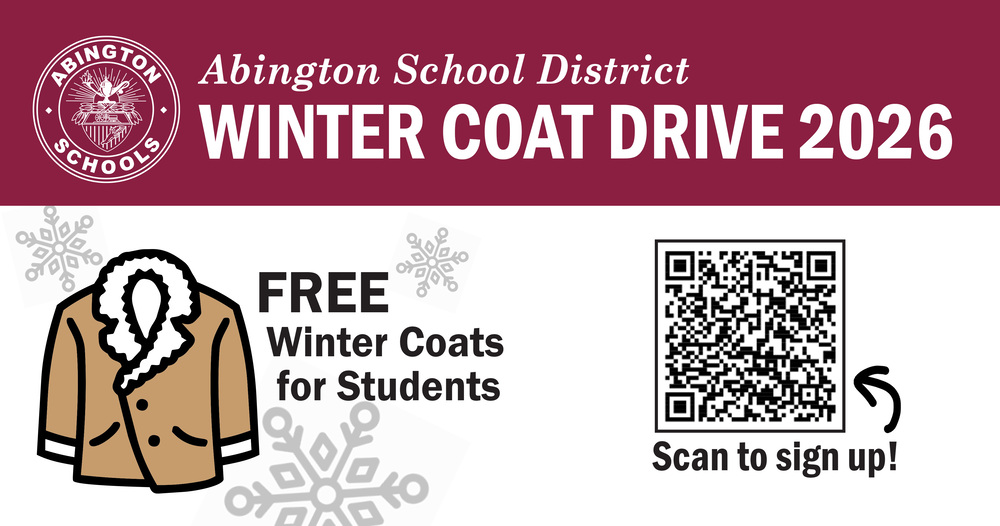 Abington Schol District Winter Coat Drive 2026 - Free Winter Coats for Students