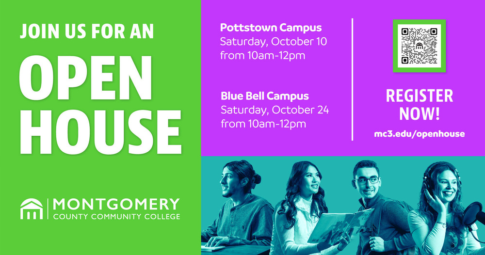 MC3 Open House: Pottstown Campus on October 10 and Blue Bell Campus on October 24 - 10am-12pm