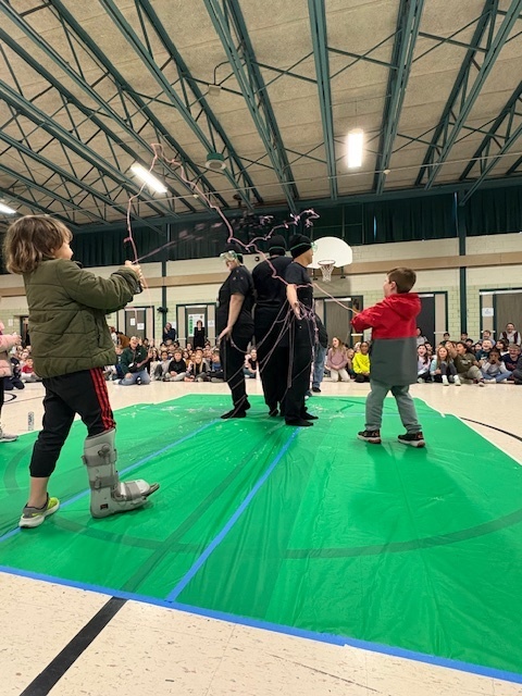 Students spraying silly string