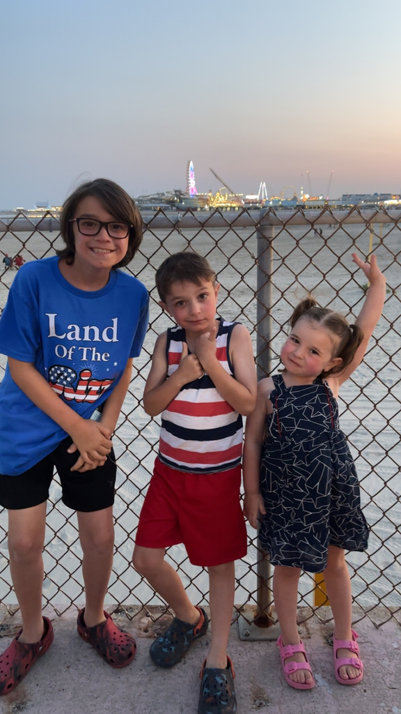 Emmett, Luka and Vayda on their annual family vacation in North Wildwood, NJ
