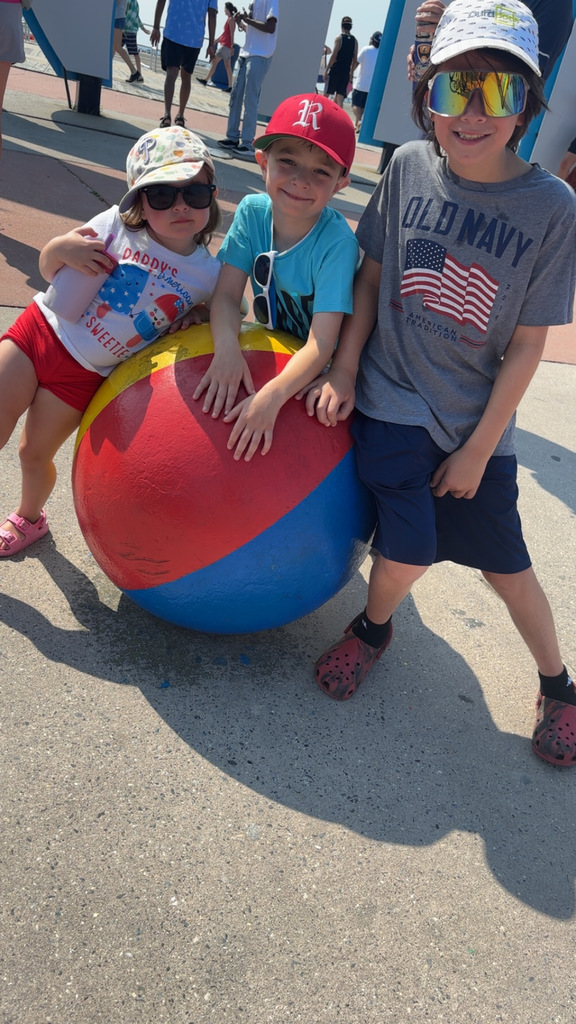 Vayda, Luka and Emmett on their annual family vacation in North Wildwood, NJ