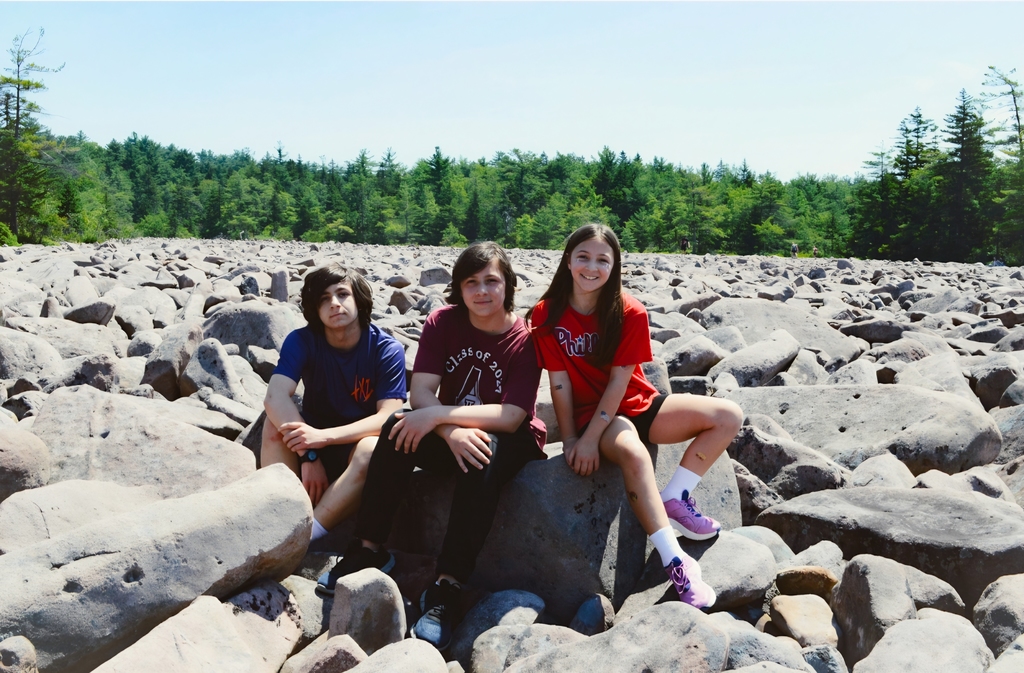Samuel, Elias and Marianna Barbieri pose during a trip to Hickory Run State Park in White Haven, PA