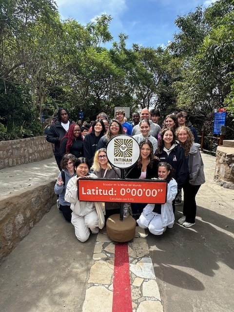 ASD students visited the equatorial line while visiting Ecuador’s Galápagos Islands