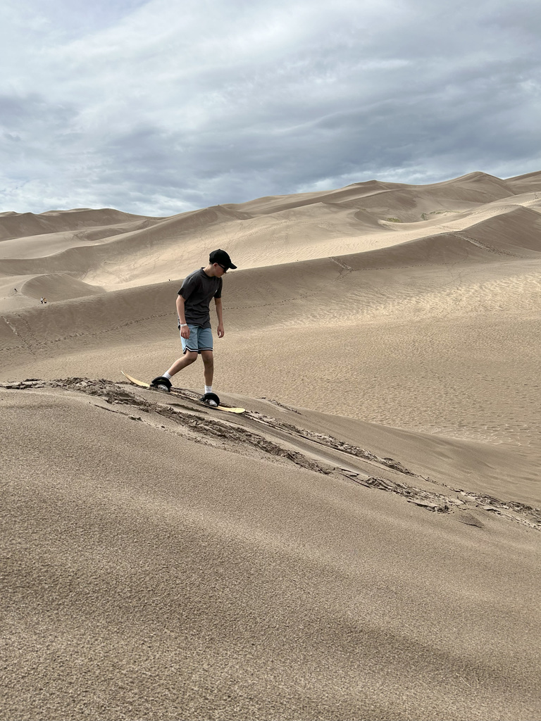 Isaak sandboards in Great Sand Dunes