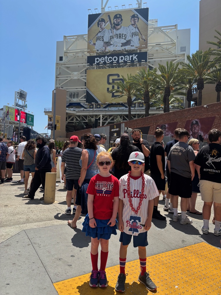 Jude and Maeve traveled to San Diego and saw the Phillies beat the San Diego Padres!