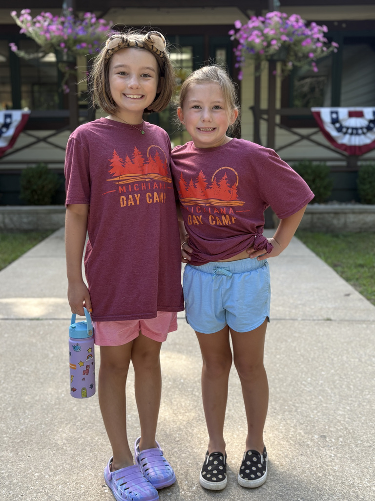 Reagan and Finley pose together while on vacationing at camp in Michigan