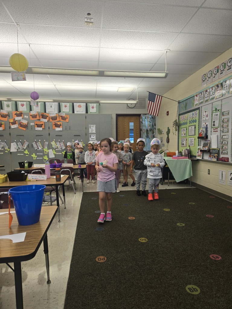 Students competing in the nursery rhyme Olympics!