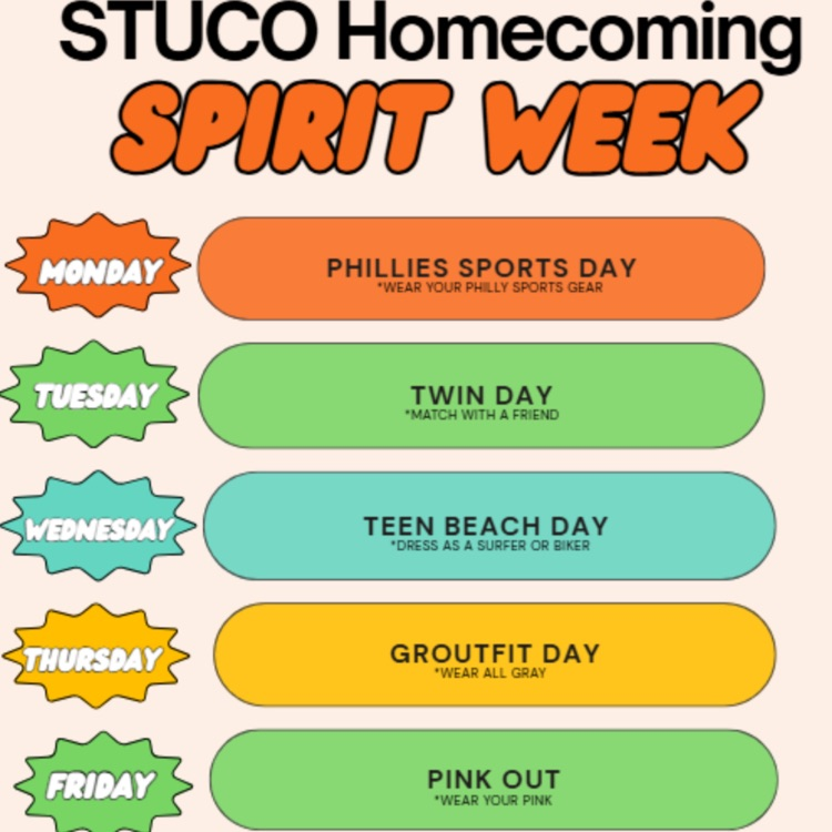spirit week by day