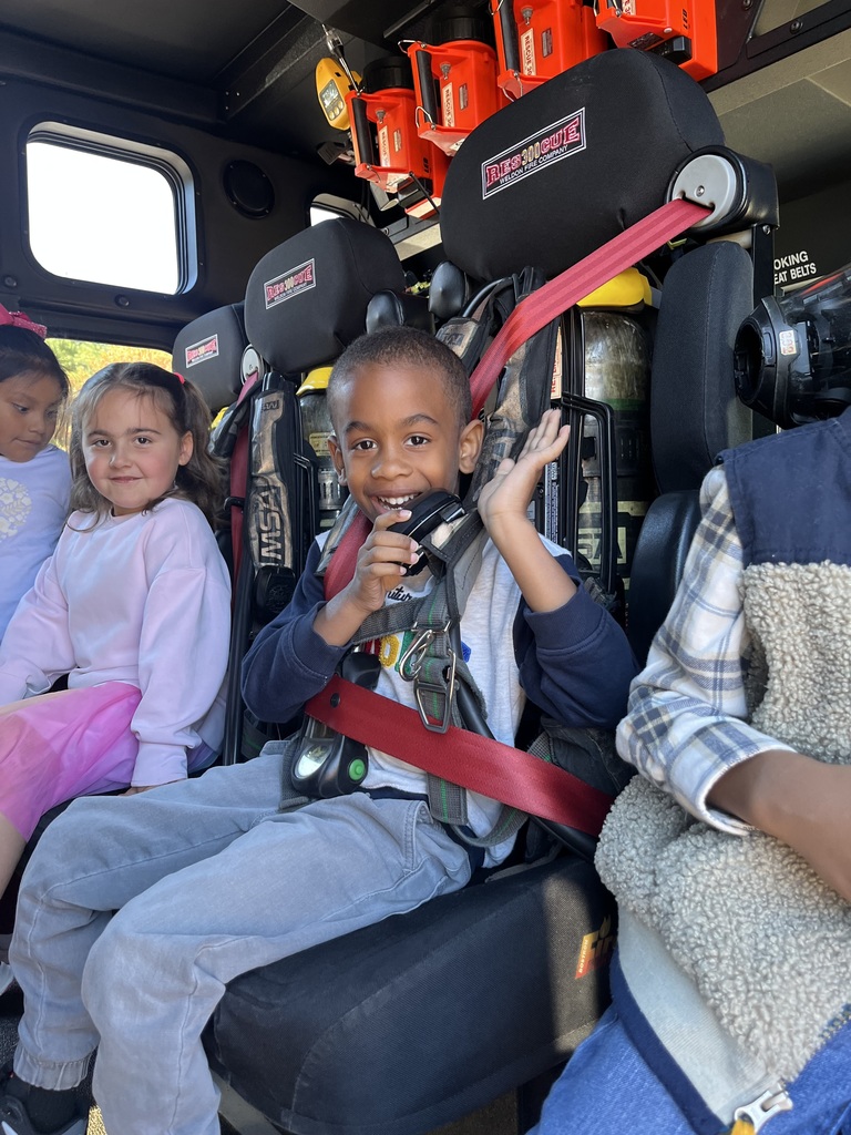 students in the fire truck