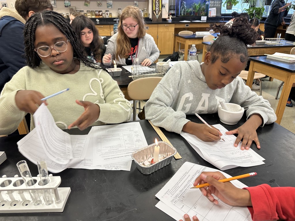 Image of 6th grade students in science class.
