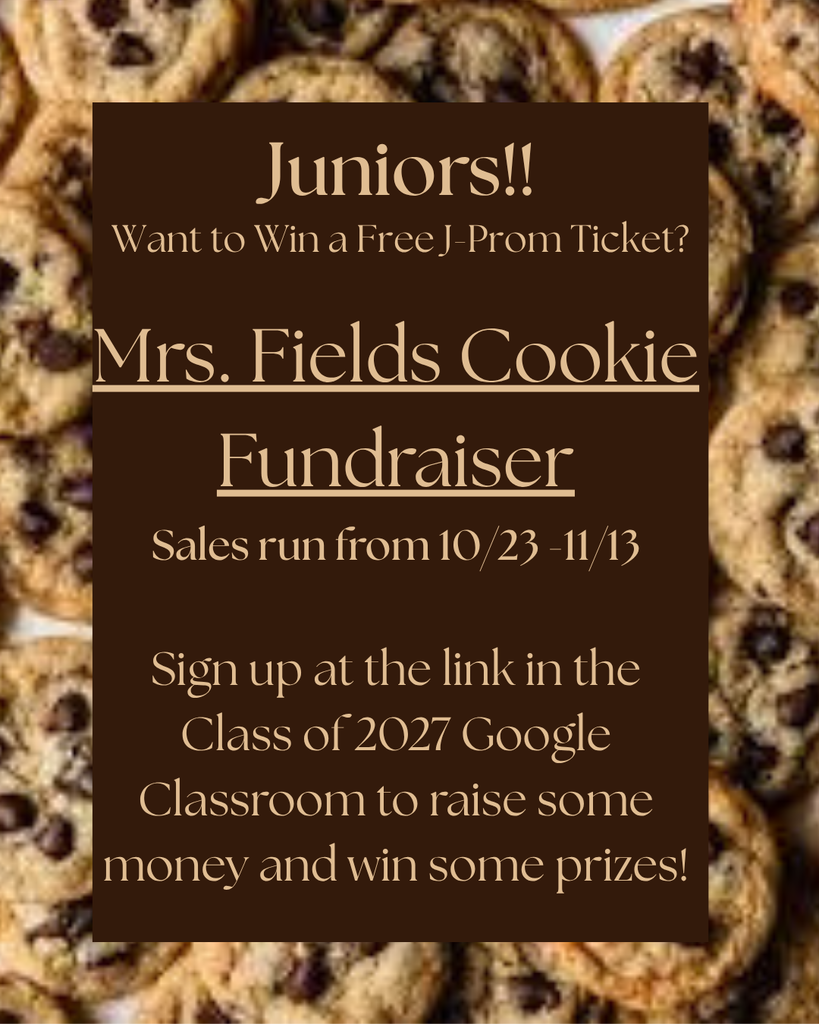 Mrs. Fields Cookie Fundraiser Flyer