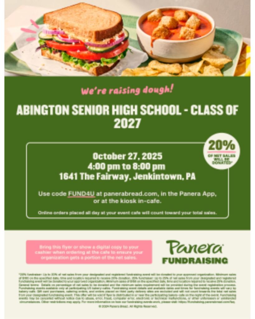 panera fundraiser flyer - 10/27
