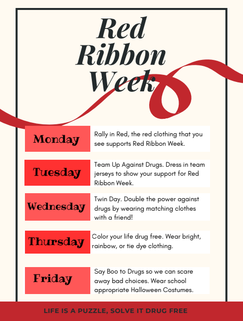 Image of Red Ribbon school spirit days