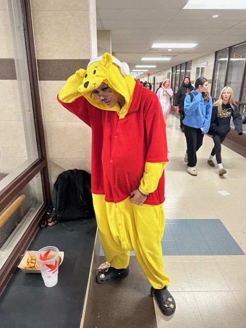 girl dressed like a Winnie Pooh