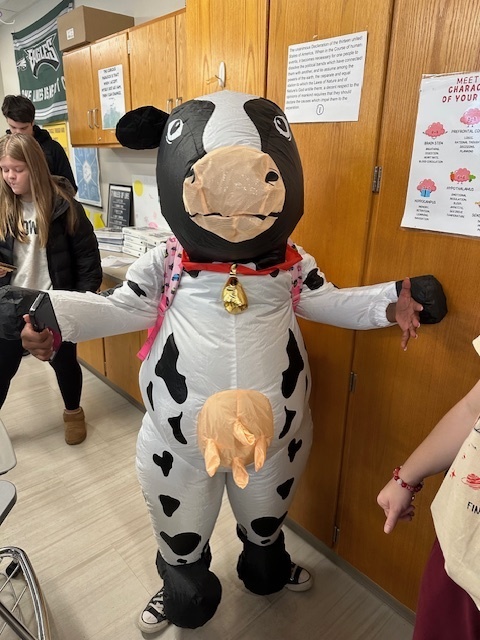 girl dressed like a cow