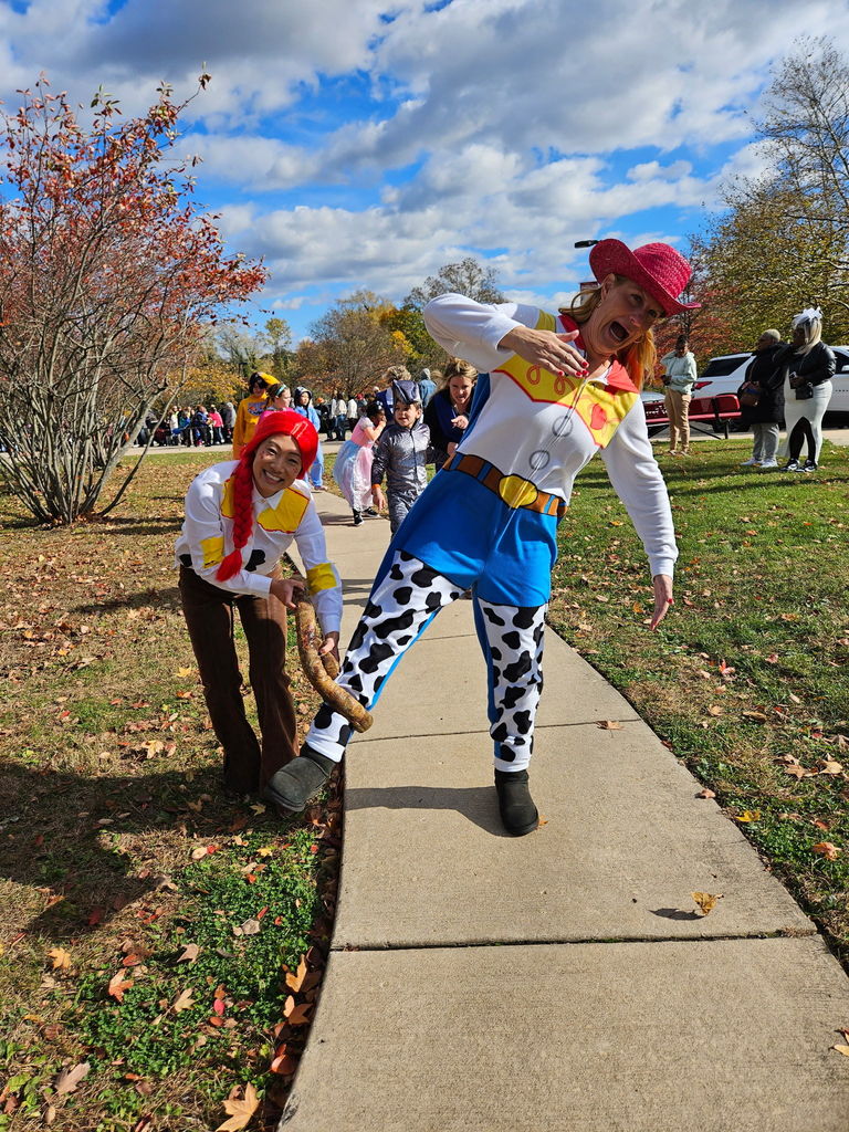 Staff at Roslyn in Toy Story costumes