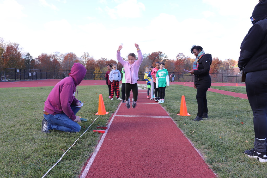 A Copper Beech student competes in the standing long jump