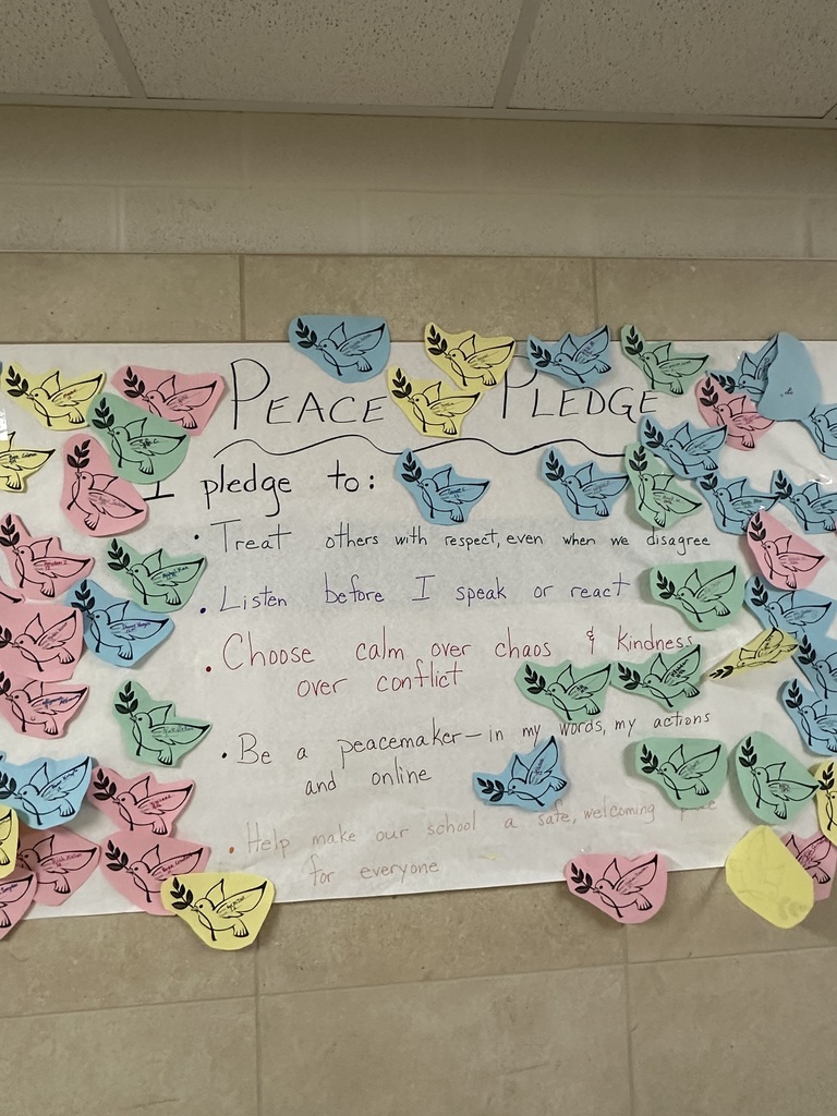 Peace Pledge closer on the wall. 