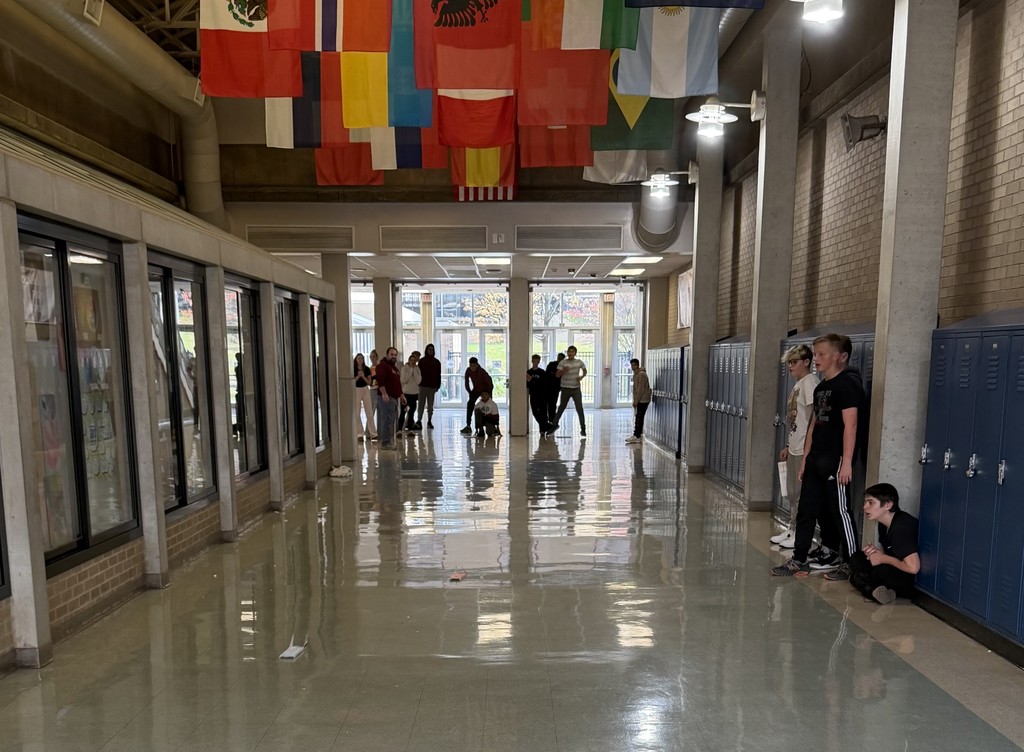 Image of middle school students competing in STEM activity. 