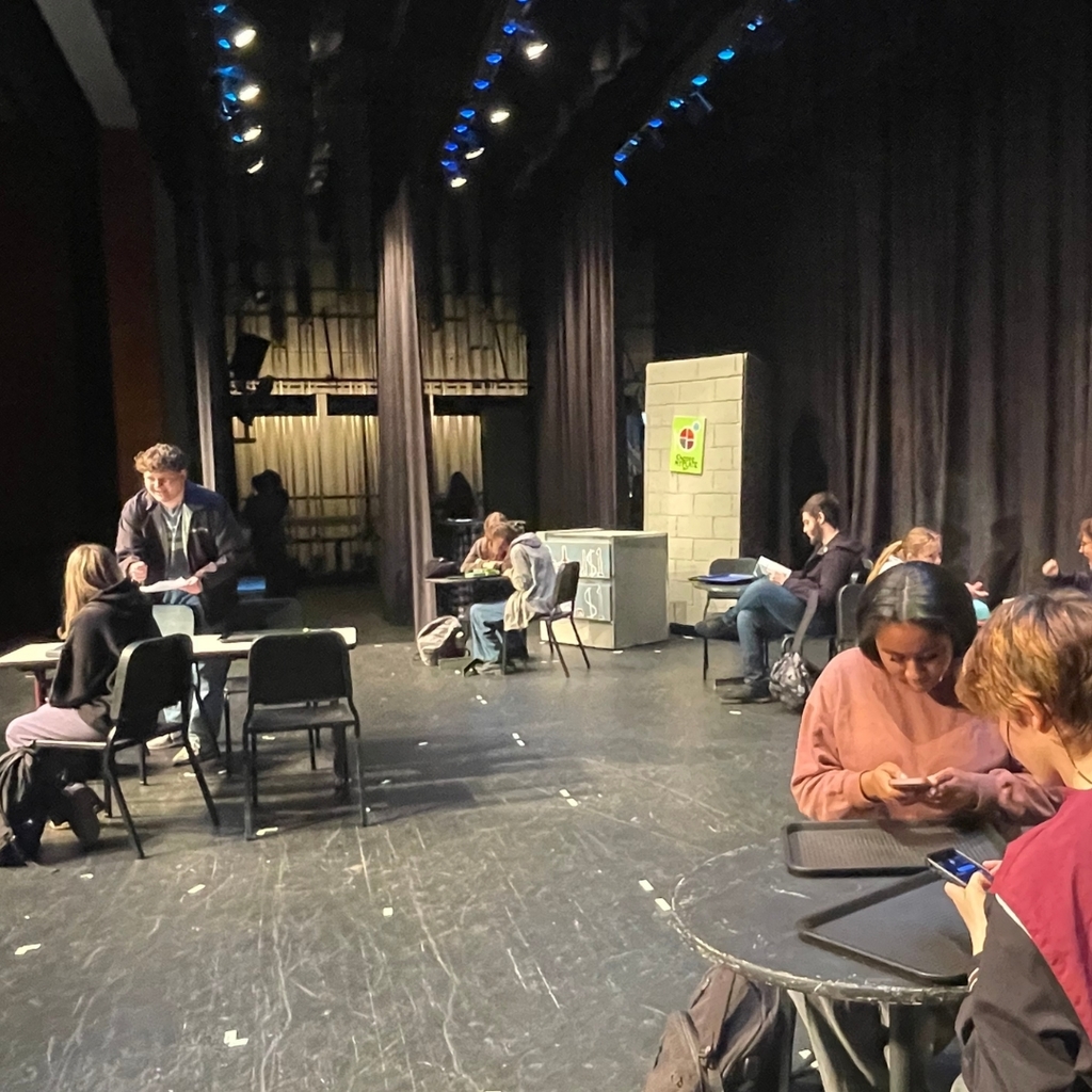 Actors on stage side view