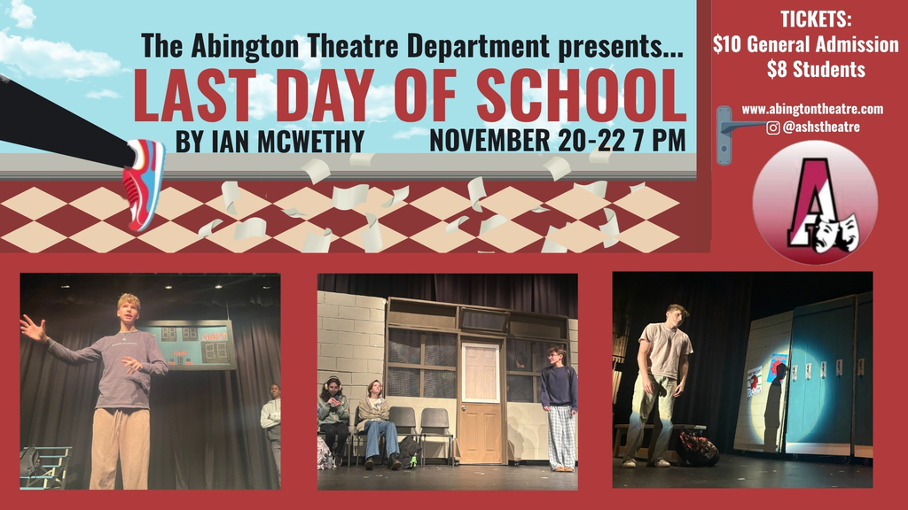 Advertisement for the Abington Theatre Department's 2025 Fall Play