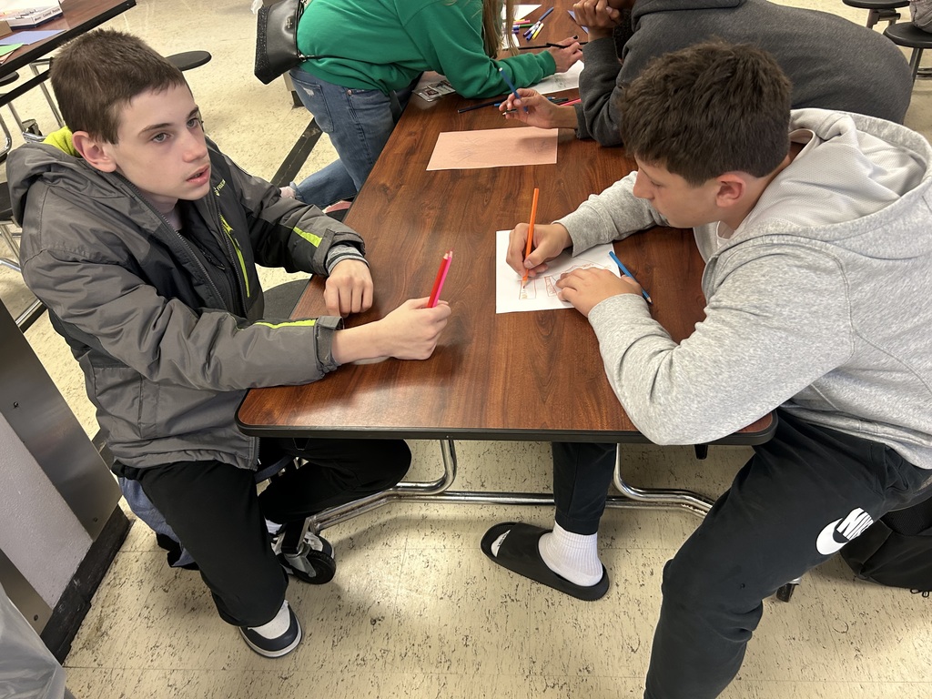 Best Buddies working on their cards