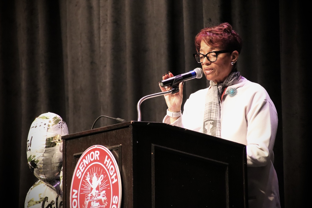 Principal of ASHS Dr. Swift speaking