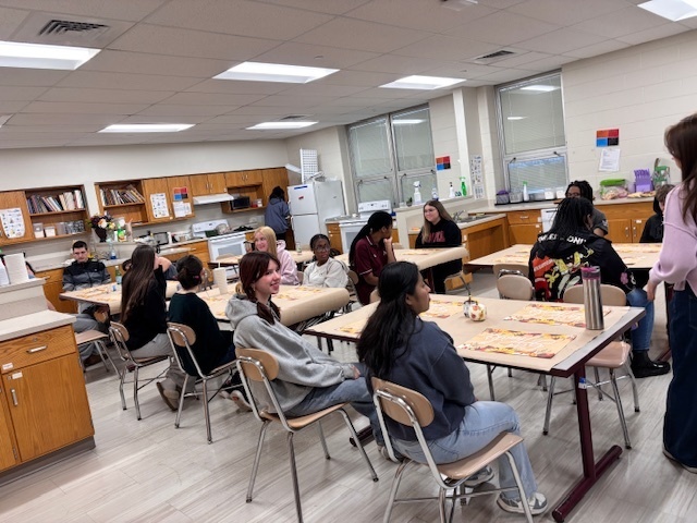 students at the meal