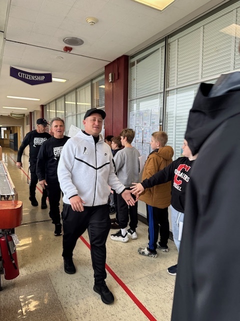 Image of Championship walk at the middle school for the high school soccer team 