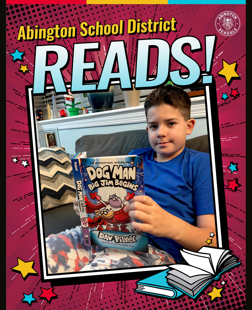 Andrii Adamchuk, Grade 5 - McKinley, reads "Dog Man - Big Jim Begins"