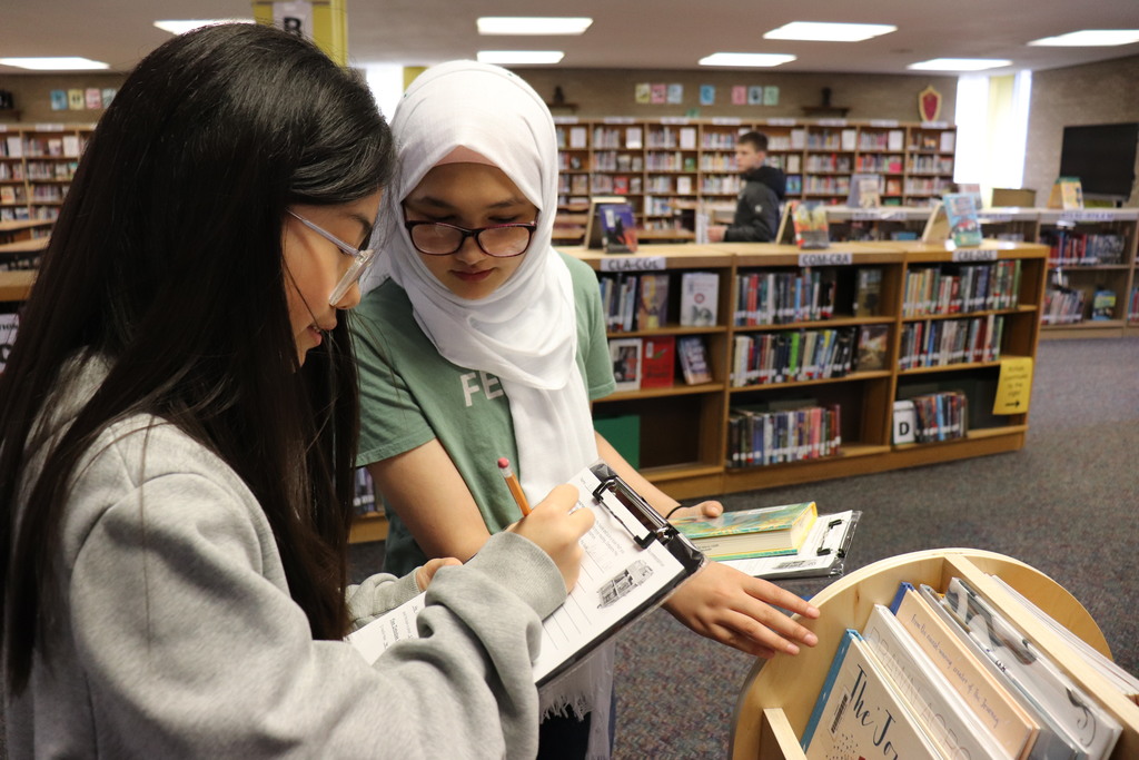 Students work on the activity together