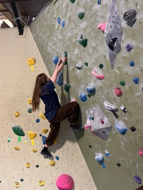 student bouldering