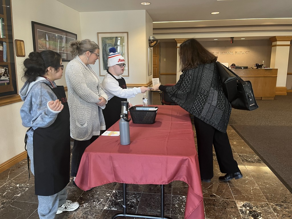 STRIVE Students greet the MCIU guests and gift them greeting cards