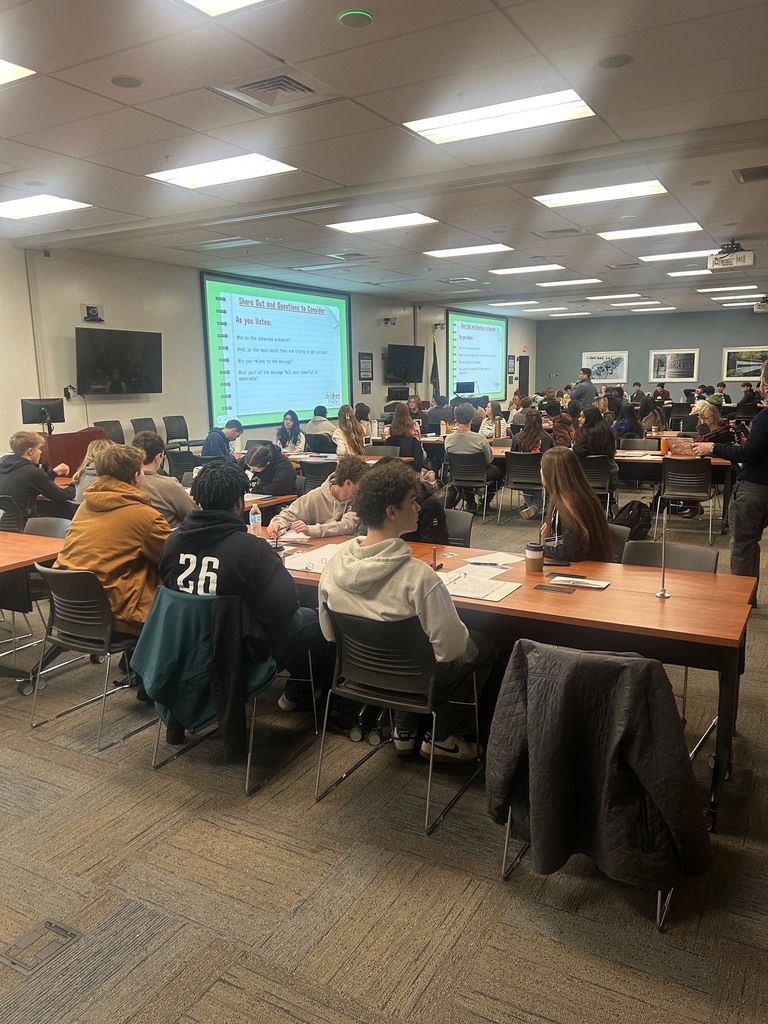 students at conference