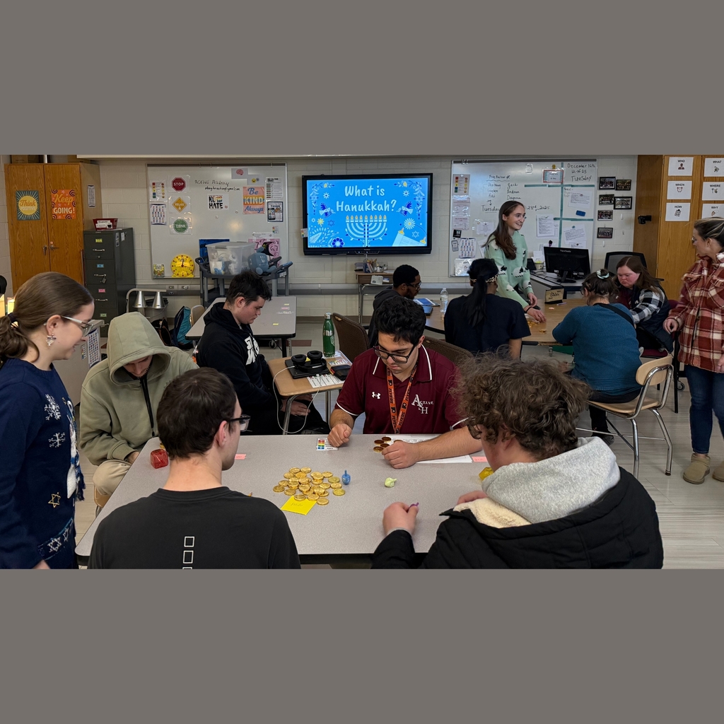 classroom photo of group dreidel games